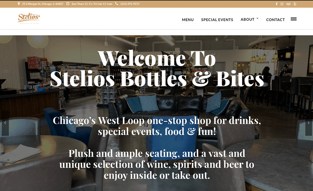 Stelios Bottles and Bites Bar, Restaurant and Liquor Store in Westloop